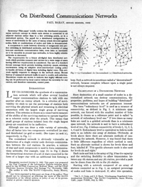 Baran's paper on secure packet switched networks